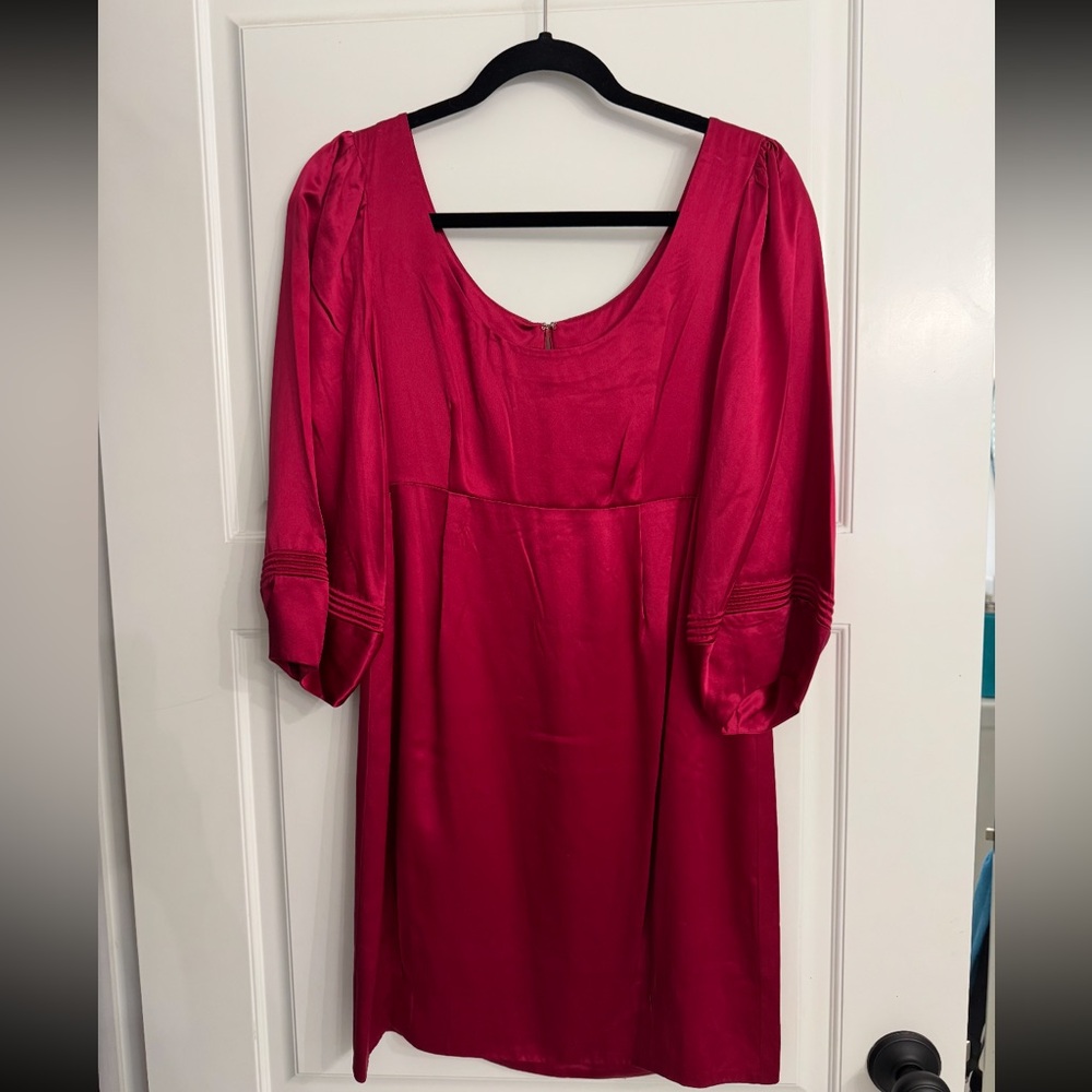 100% Silk Madison Marcus Ruby Red Party Dress - NWT - Size Medium